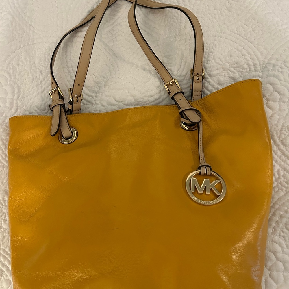 Michael Kors Mustard Yellow Leather Tote